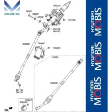 mobis steering column shaft hyundai genesis g80 2016-20